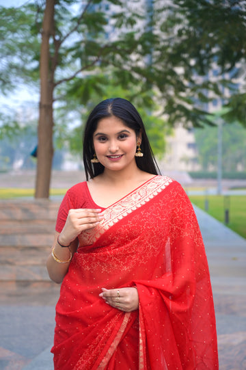 Tapsa Silk Saree with Embellished Work Blouse AE07