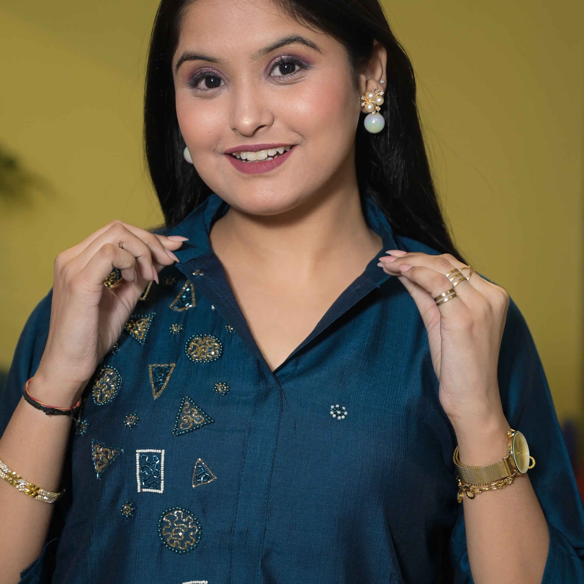 Co-Ord Set Blue with Embroidery for Women EGN-19