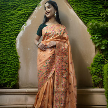 Premium Pashmina Saree with Exquisite Heavy Work Blouse AD26