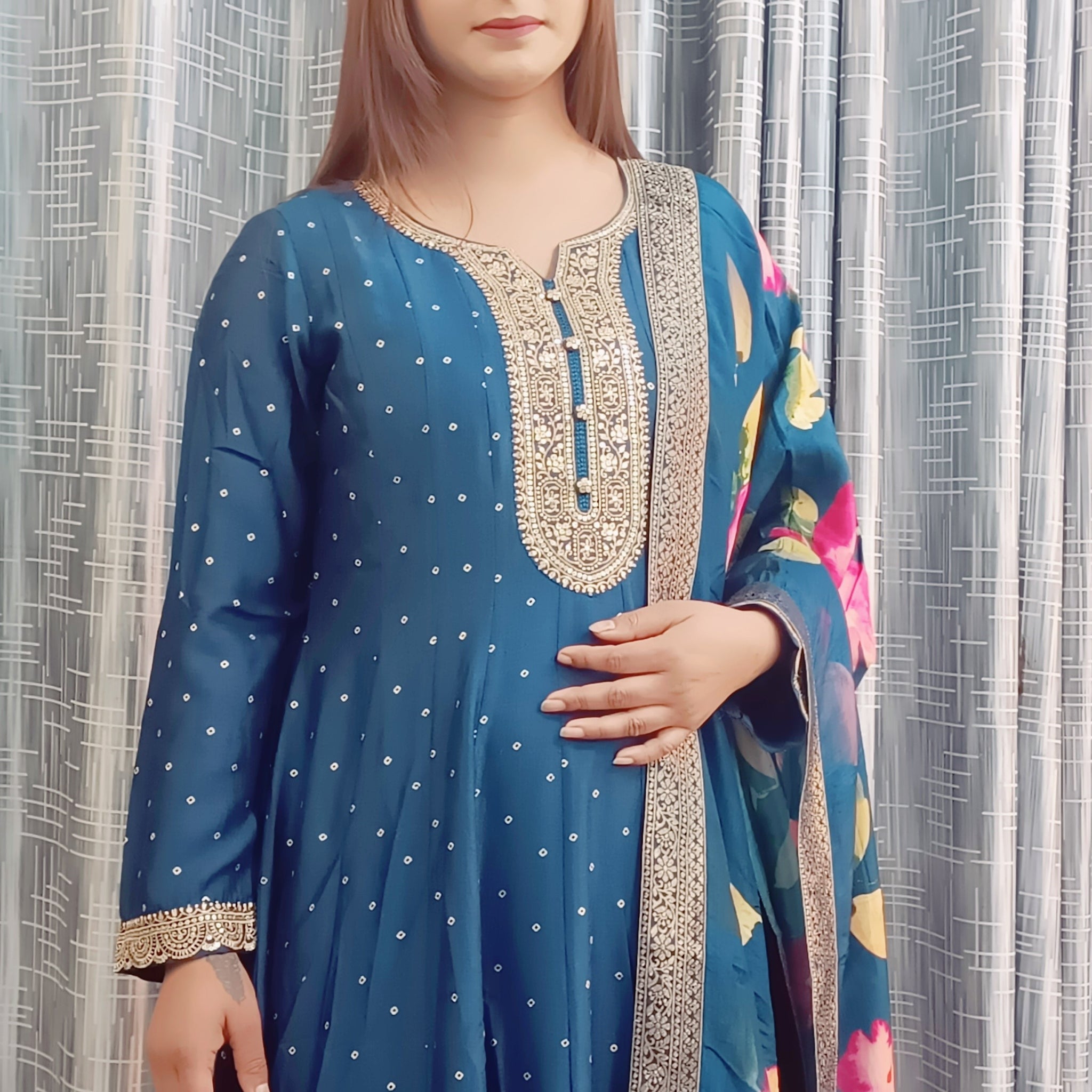 Dupion Silk Suit with Fancy Dupatta GNC03