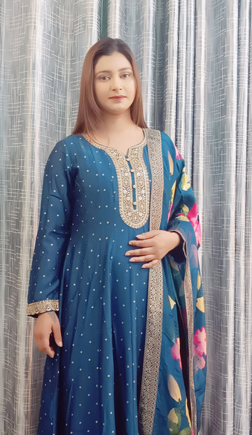 Dupion Silk Suit with Fancy Dupatta GNC03