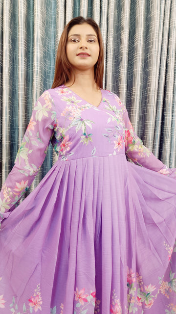 Chiffon 3-Piece Suit in Light Lavender with Heavy Dupatta GNC18