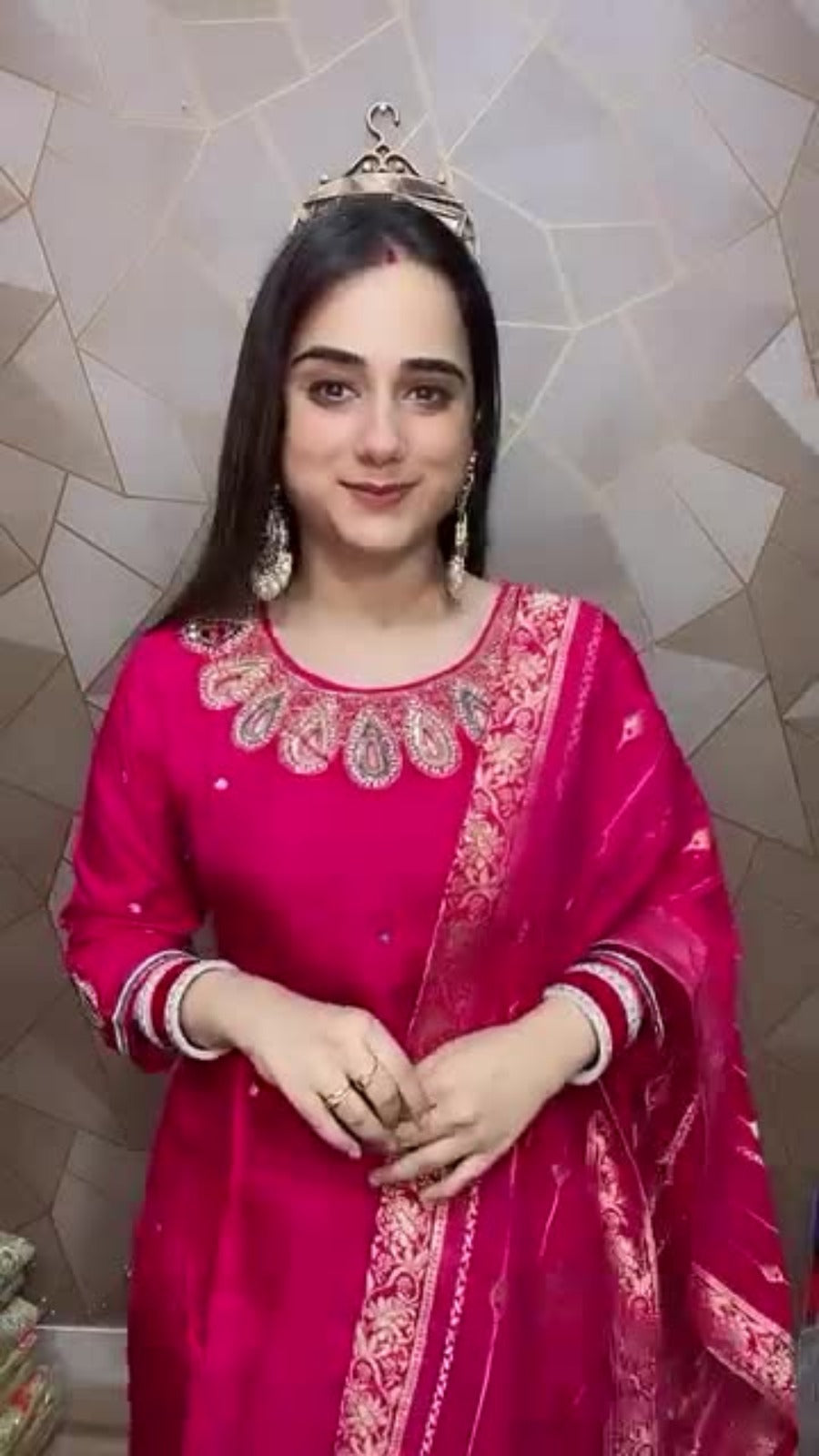 3-Piece Silk Suit – Magenta Color GNC15
